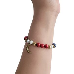 NEW Unique Handmade Sailor Moon Serena Metallic Beaded Charm Bracelet OS